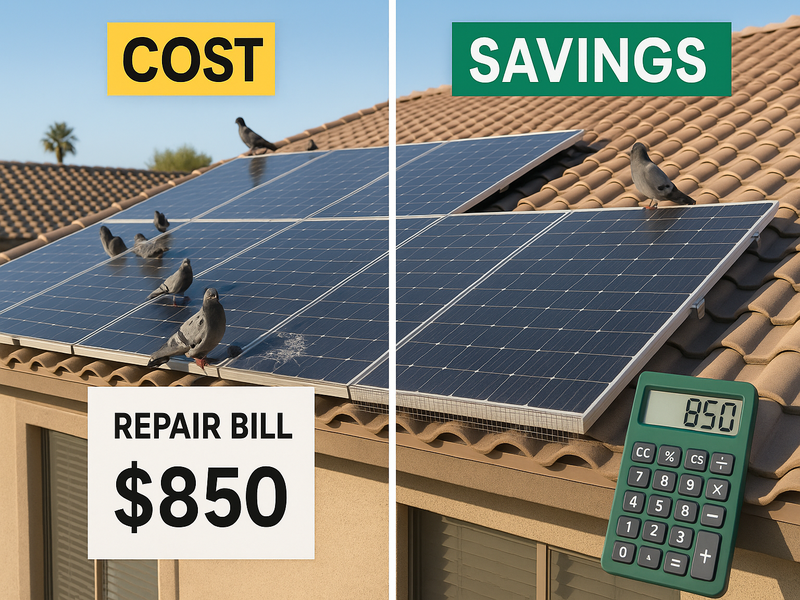 Solar Panel Pigeon Proofing - Best Pigeon Proofing Cost