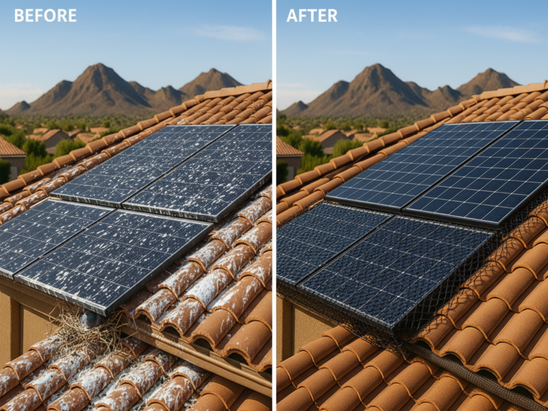 Birds Under Solar Panels Phoenix Arizona